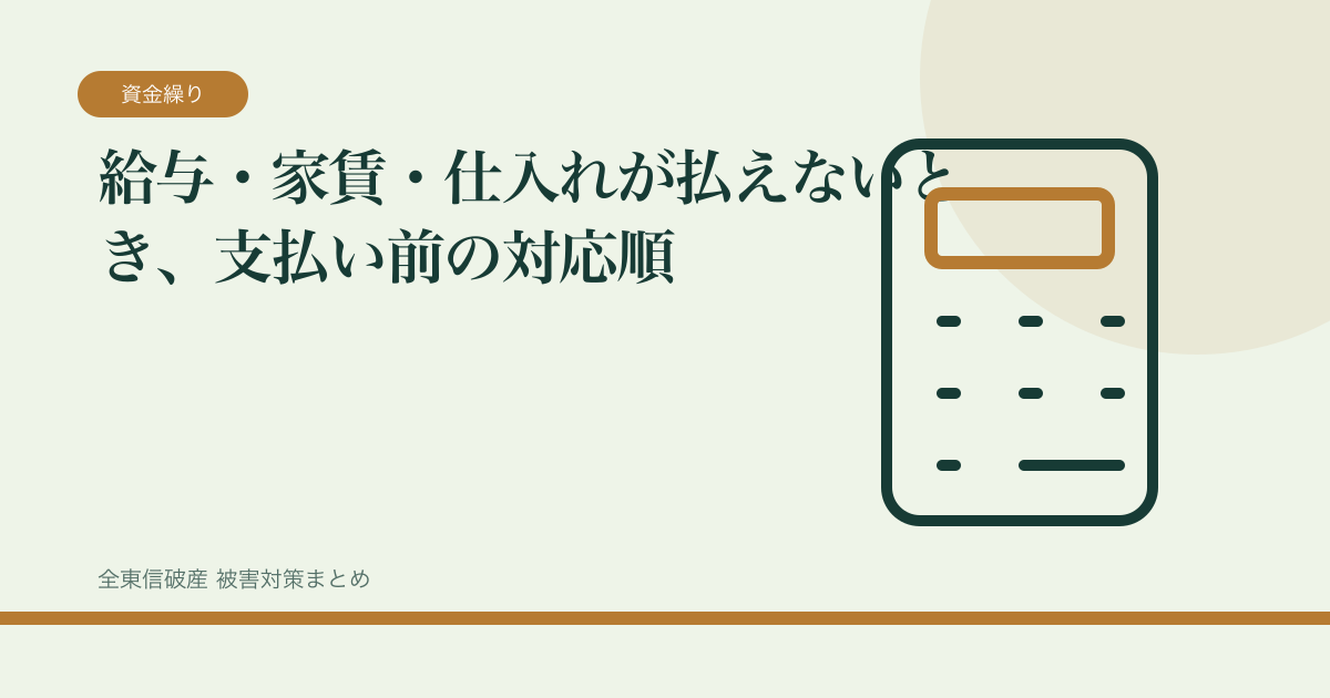 給与・家賃・仕入れが払えないとき、支払い前の対応順の記事サムネイル